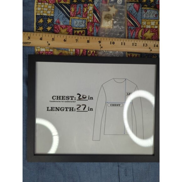 Quacker Factory Womens Size S Denim Embroidered Shirt Faith Hope Love New - Picture 11 of 11